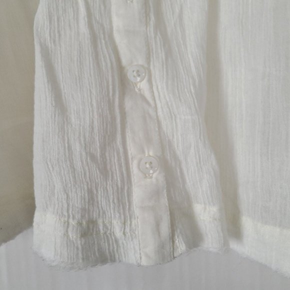 Free People Mirabella Embroidered Top Sz XS Cream Multicolor Crop SS NWT $128 - Picture 8 of 12